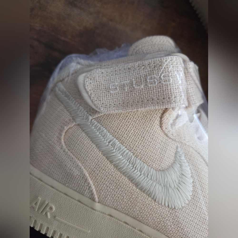 Nike Air Force 1 Mid Stussy Fossil Men's Size 8 New w/ Box Sealed